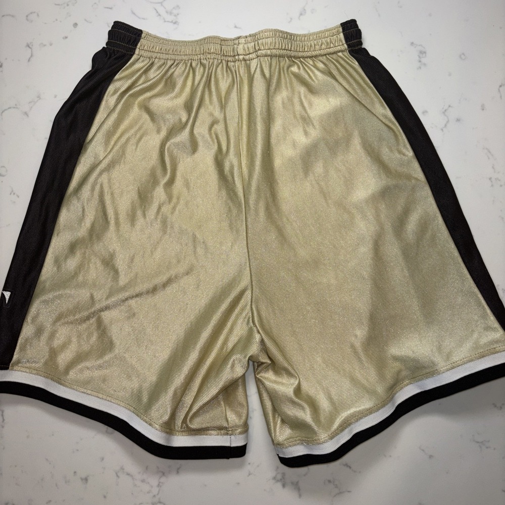 VTG 80s Dodger USA Dazzle Basketball Shorts Wake Forest Youth XL18/20 Gold Black - Picture 6 of 8